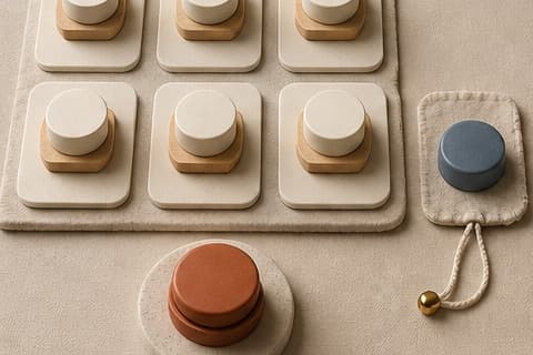Automate repeatable tasks is represented by a bounded abstract editorial still life without people, text, metrics, or promised business results.