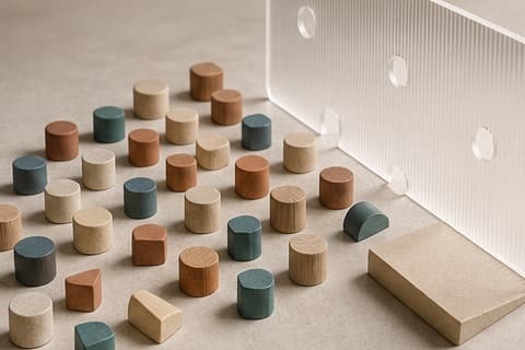 Validate customer demand is represented by a bounded abstract editorial still life without people, text, metrics, or promised business results.