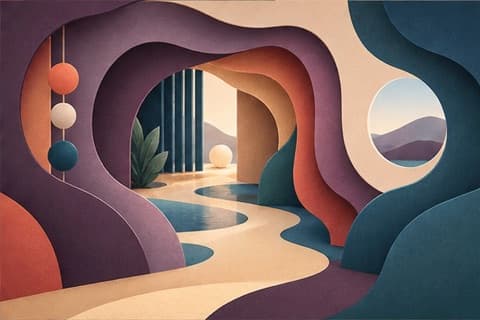 Be more intriguing is represented by a bounded abstract editorial still life without people, profiles, messages, metrics, or promised dating results.