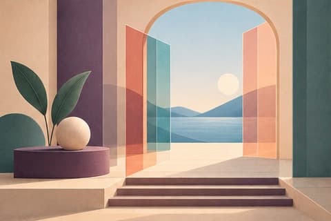 Improve first impressions is represented by a bounded abstract editorial still life without people, profiles, messages, metrics, or promised dating results.