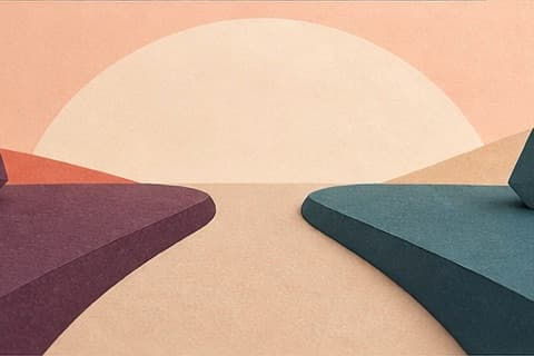 Respect the other person's choice is represented by a bounded abstract editorial still life without people, profiles, messages, metrics, or promised dating results.