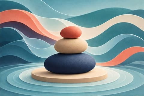 Stay emotionally grounded while dating is represented by a bounded abstract editorial still life without people, profiles, messages, metrics, or promised dating results.