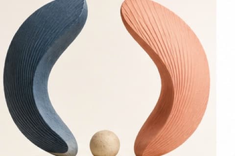 Understand healthy polarity is represented by a bounded abstract editorial still life without people, stereotypes, metrics, or promised relationship or intimacy results.