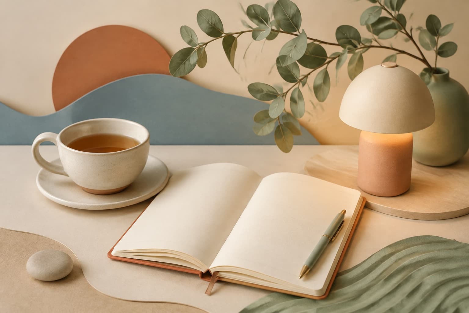 Create elevated everyday rituals represented by a bounded tactile editorial still life without people, text, brands, fake UI, or promised outcomes.