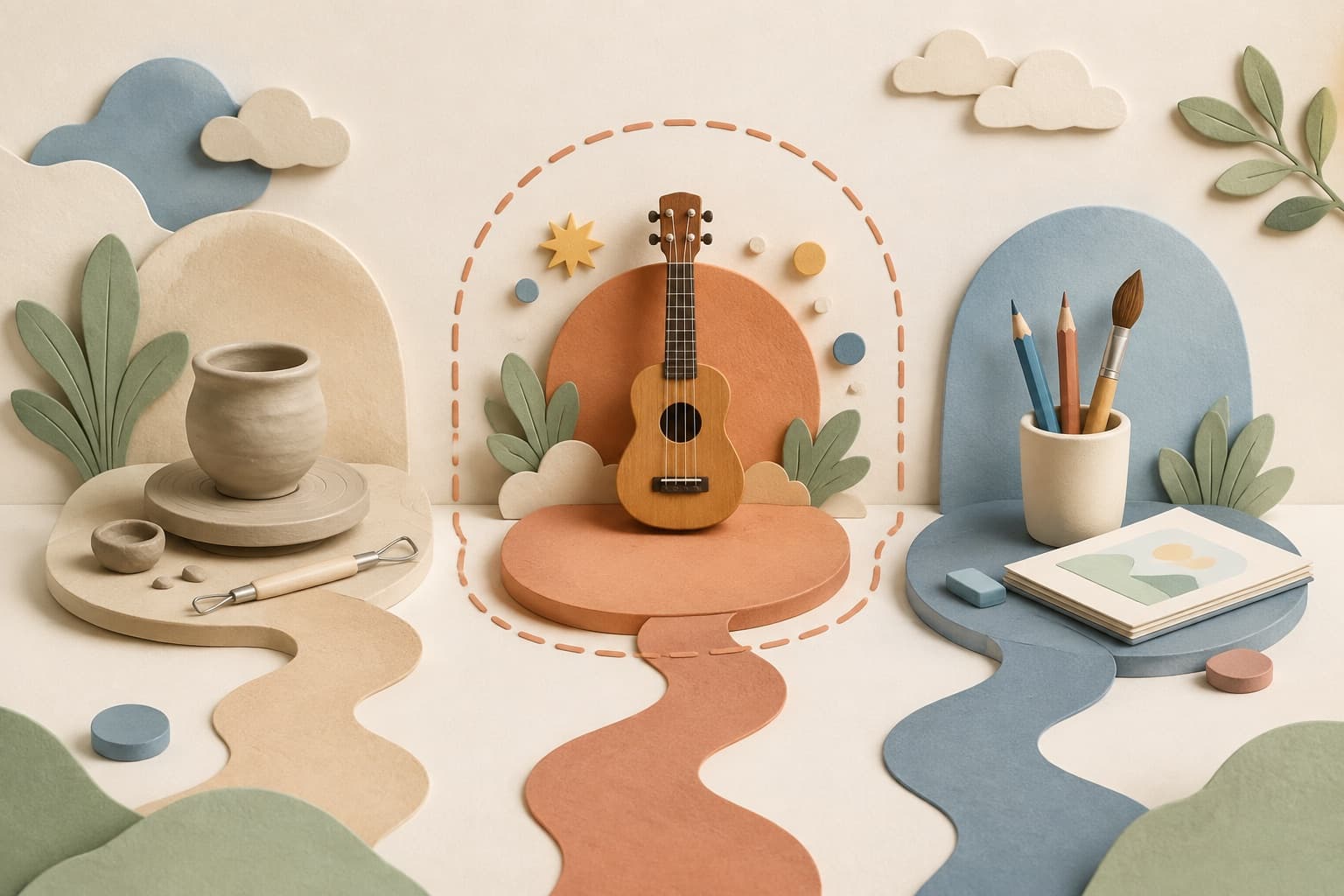 Pick a fun skill represented by a bounded tactile editorial still life without people, text, brands, fake UI, or promised outcomes.