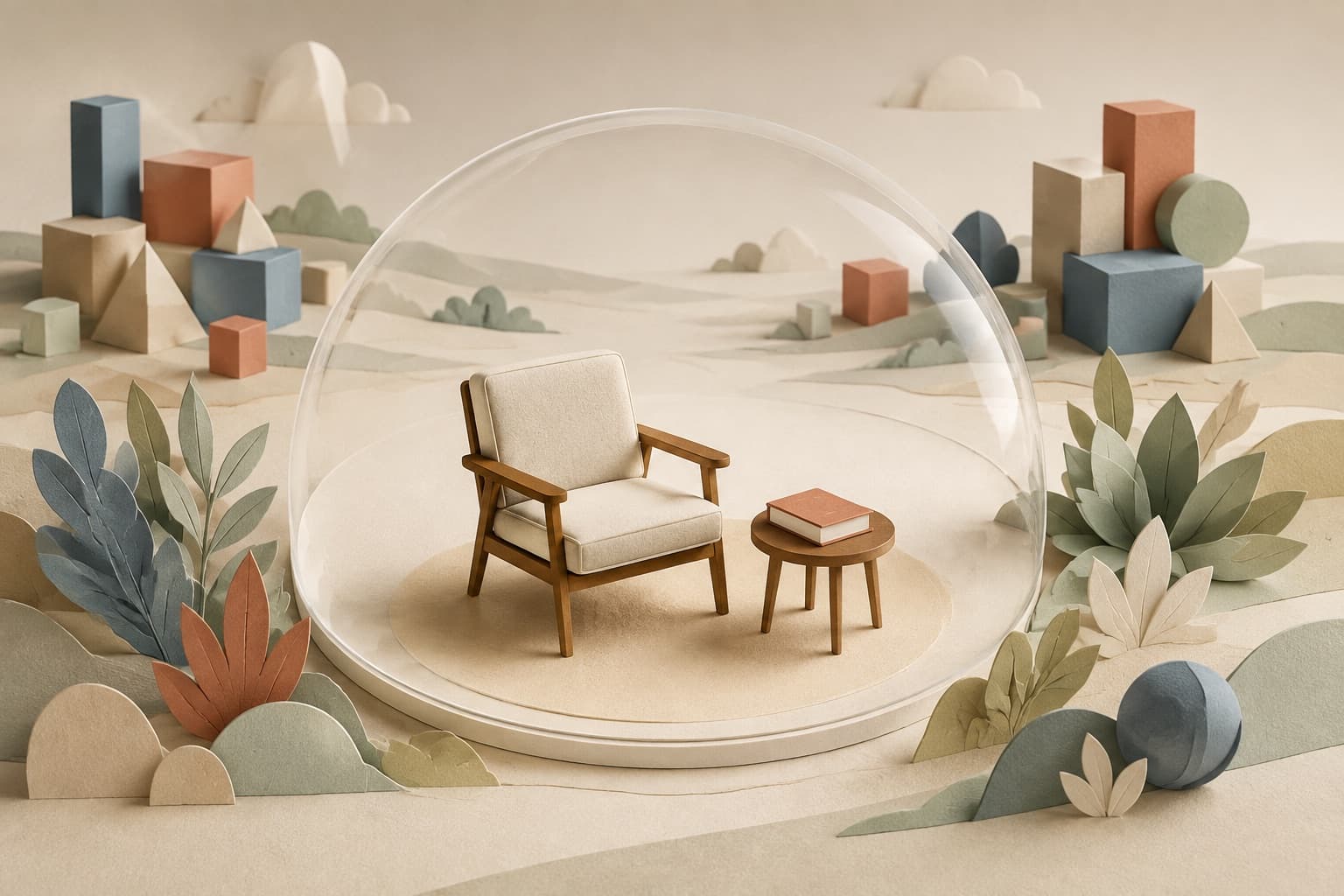 Protect personal time represented by a bounded tactile editorial still life without people, text, brands, fake UI, or promised outcomes.