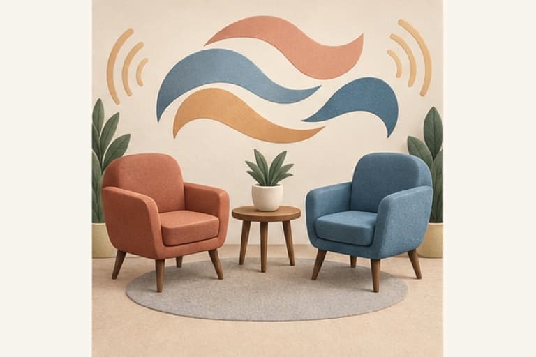 Practice speaking represented by a bounded tactile editorial still life without people, text, brands, fake UI, or promised outcomes.