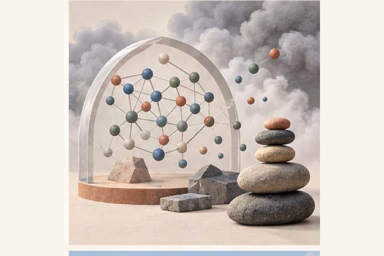 Understand AI risks and limits represented by a bounded tactile editorial still life without people, text, brands, fake UI, or promised outcomes.