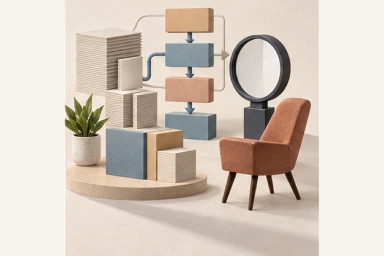 Use AI at work represented by a bounded tactile editorial still life without people, text, brands, fake UI, or promised outcomes.