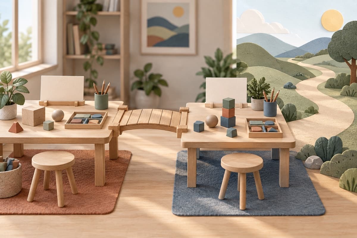 Mentor or teach others represented by a bounded tactile editorial still life without people, text, brands, fake UI, or promised outcomes.