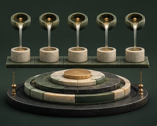 Evenly spaced units build steadily over time.