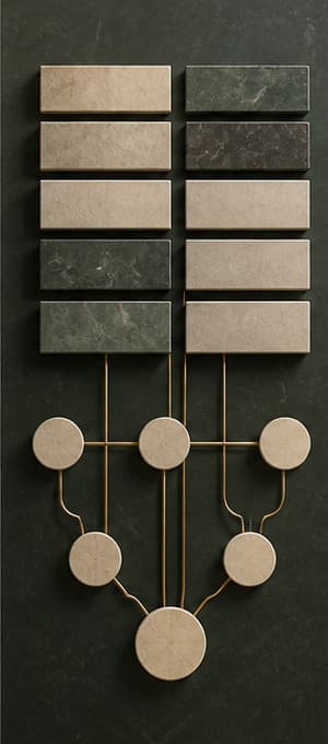 Overlapping material layers create resilient coverage.
