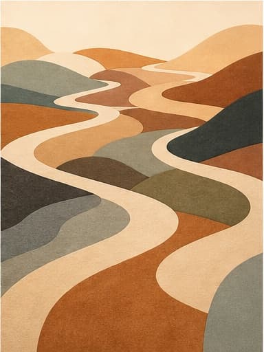 Multiple spacious routes cross an open abstract landscape.