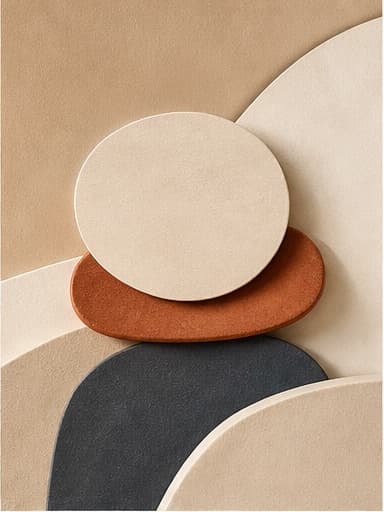 Diffuse shapes resolve into a clear balanced focal form.