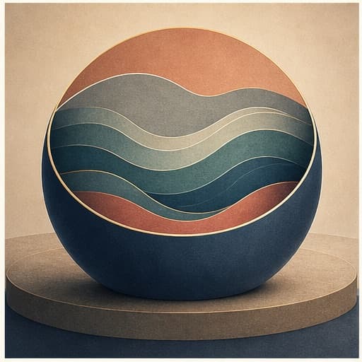 Emotional waves remain held within a stable rounded form.