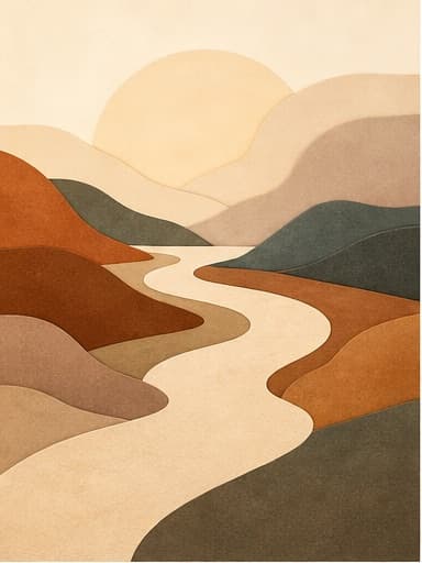 An open landscape of possibilities is organized into grounded paths.