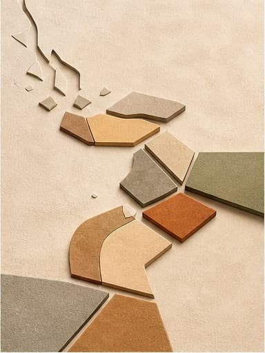 Broken pieces reorganize into a constructive new route.