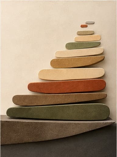 Patient layers accumulate gradually on a broad stable base.