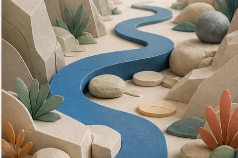 A sustainable path continues through varied terrain with visible places to pause.